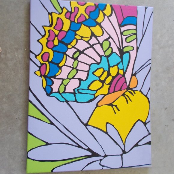 Butterfly Fun acrylic painting, 18"x24" - Picture 5 of 5